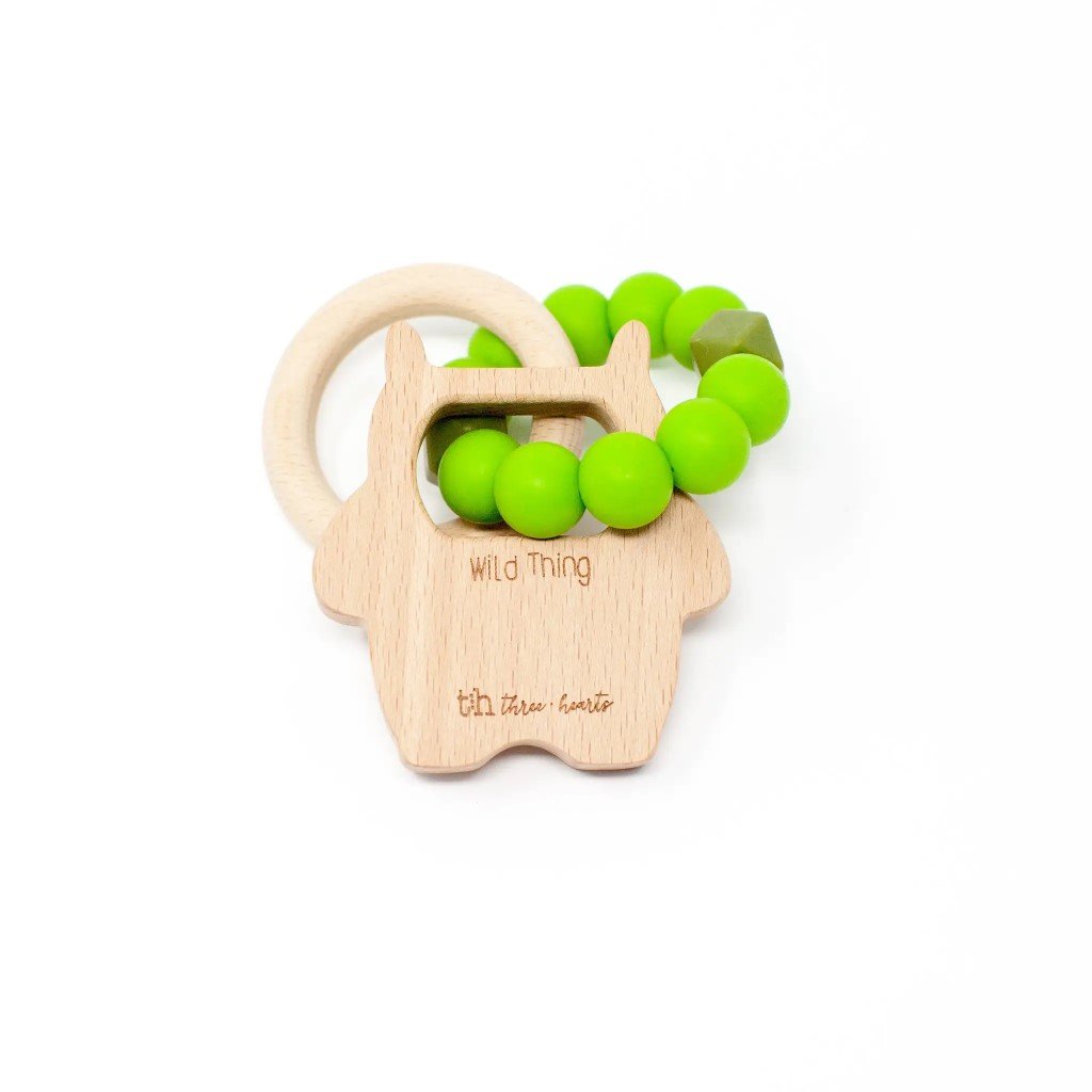 Wild Thing Silicone & Wood Teething Rattle – Natural Resources: Pregnancy +  Parenting