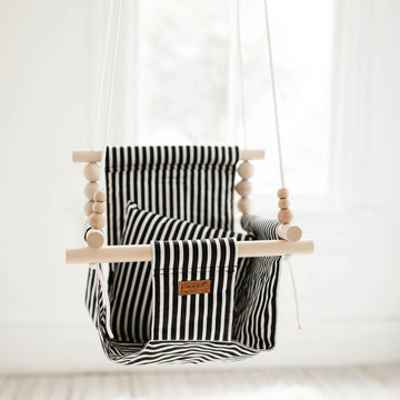 Indoor Baby/Child Swing - Classic Black White Stripe