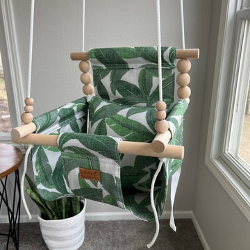 Indoor Baby/Child Swing - Tropical Leaf