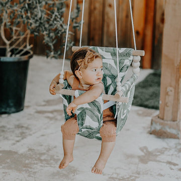Outdoor Baby/Child Swing - Tropical Leaf
