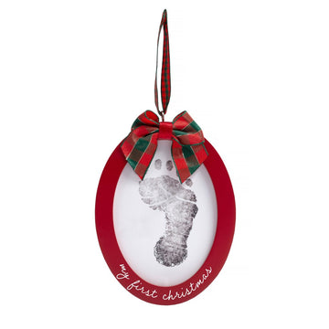 Babyprints Holiday Photo Ornament with Clean-Touch Ink Pad - Red